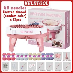 Knitting Machine Rotating Circular Knitting Loom 48 Needles High Efficiency Weaving Board For Daily Handcraft And Homemade Accessories