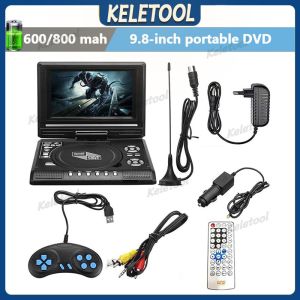 9.8 Inch Portable Car DVD Player 270° Rotatable Screen Built-in Speaker Support USB CD VCD SD Card Multimedia Video Player For Road Trip Camping Kids Entertainment