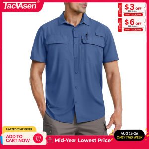 TACVASEN Nhanh khô Áo sơ mi ngắn tay Nam UPF 50 + Chống nắng Công sở Áo sơ mi chở hàng Lưới thoáng khí Đi bộ đường dài Áo sơ mi câu cá Man2026