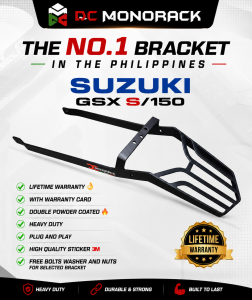 SUZUKI GSX S / 150 TOPBOX BRACKET HEAVY DUTY LIFETIME WARRANTY DOUBLE POWDER COATED PLUG AND PLAY DCMONORACK