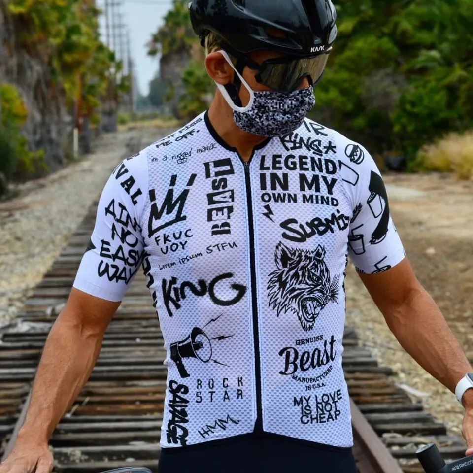Love The Pain Race Fit Short Sleeve Cycling Jersey White Aero Bicycle  Clothing Pro Team Riding Sports Wear