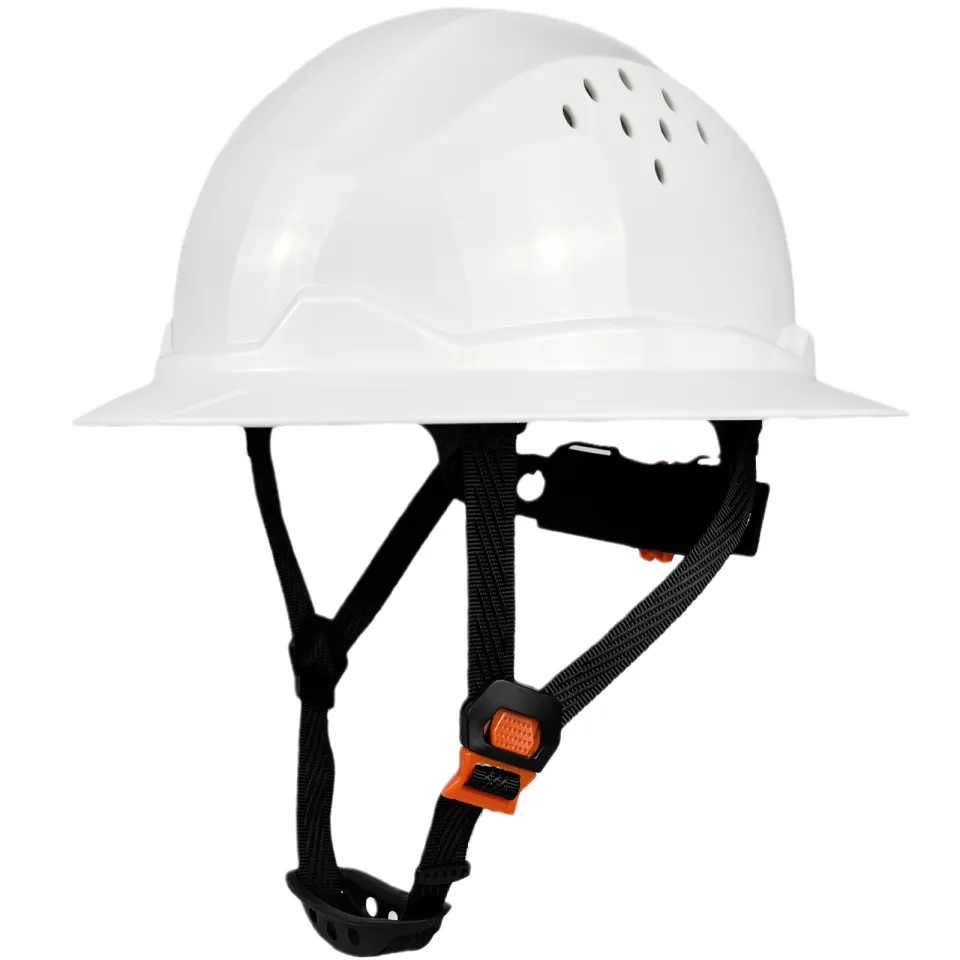 Full Brim Hard Hat For Engineer Construction Work Cap For Men ANSI Approved  HDPE Safety Helmet with 6 Point Adjustable