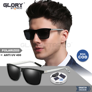 Kaca mata Polarized Pria Keren Anti UV Trendy Terbaru Kaca mata Hitam A378