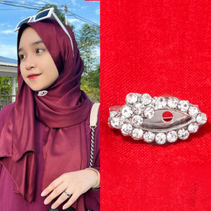 Bros Dagu Korea / Hijab / Pashmina / Jilbab / Krudung / Bros Peniti / Model lonjong Bunga ( CM 308 )