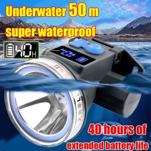 40 Hours Long Working Time Headlamp Rechargeable Lampu Kepala Tahan Lama Diving Headlamp LED Light Fishing/Hunting/Camping Flashlight Head Lamp 超亮led头灯
