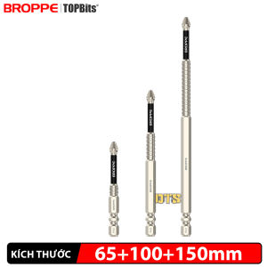 Bộ mũi bắn vít PH2 chống trượt BROPPE TOPBits chân lục giác 6.35mm - Mũi vít bake 1 đầu từ tính