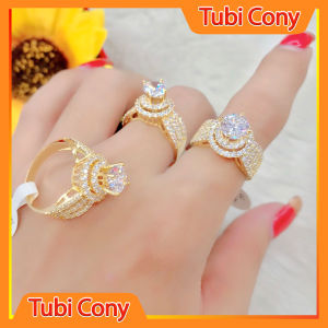 [ N339 ] Nhẫn Nữ Mạ Vàng 18K  Đính Xoàn 0450403 - Mang đi chơi đi tiệc đều đẹp- Tubi Cony - nhẫn nữ đẹp nhẫn nữ thời trang