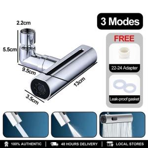Faucet Waterfall Kitchen 4 Modes 3 In1 Flexible Kitchen Faucet Black Replaceable Water Tap