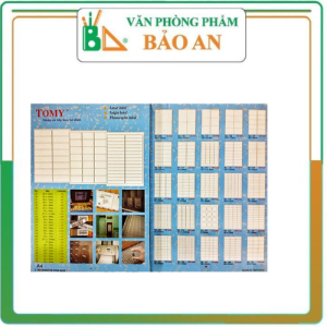 Nhãn Dán ToMy A4 Trắng Decal Tomy Các Số