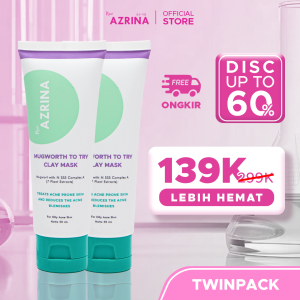 [𝟐 𝐋𝐄𝐁𝐈𝐇 𝐇𝐄𝐌𝐀𝐓] Azrina Mugworth To Try Clay Mask - Masker Wajah Untuk Mengangkat Komedo & Jerawat Mengatasi Muka Kusam Ber Minyak Pori Pori Besar Skincare Pelembab Wanita Pria Acne Patch Brightening Whitening Glowing Face Clay Komedo Black Head
