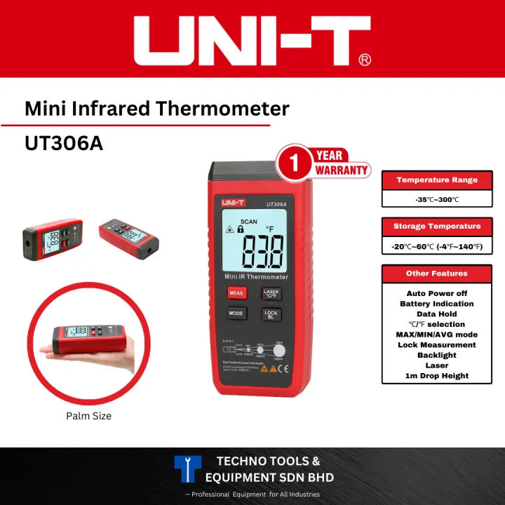 Ut306 UNI-T 306A Mini Infrared Thermometer (UT306A) For Diagnostic Test Tools ...