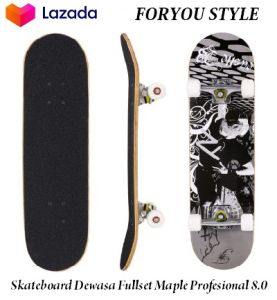 Skateboard Fullset Dewasa Maple Printing Profesional 8.0 Original Skateboard