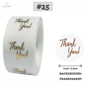 Thank You Sticker【50 pcs or 500 pcs】Part 1 | Sticker Thank You | Cartoon Sticker | Transparent Sticker | Circle Sticker | Seal Label | Appreciation | Scrapbook | Handmade | Door Gift | DIY | Card | 25mm