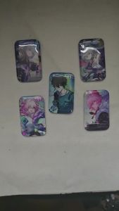 5Pcs/Pack Evanescia Silver Wolf LV.999 Dan Heng • Permansor Terrae March 7th Evernight Double Flash Square Badges Pin Set Anime Game Collection Gift