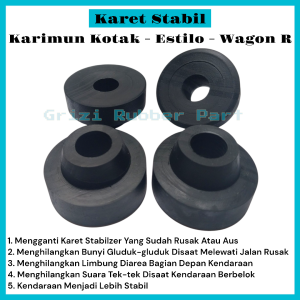 Karet Stabil Stabilizer Strutbar Bal Joint Suzuki Karimun Estilo Kotak Set(4Pcs) Bahan Ban