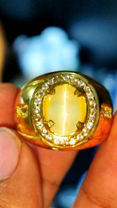 COD Batu Permata Natural Opal Cat Eye Crystal Garis Lurus Super Quality