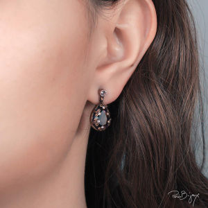 Versailles Rhodium Plated Earrings Embellished with Crystals