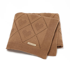 Baby Cotton Blankets Super Soft Newborn Gender Netural Lightweight Lovely Heart Knitted Month Stroller Nursery Security Quilts 90*70cm Covers