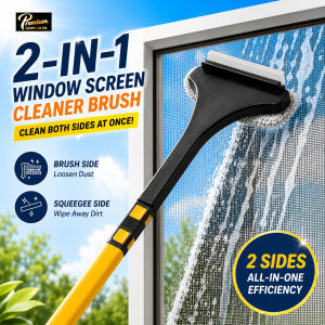 2 In 1 Window Screen Cleaner Brush With Long Handle Window Brush Double-Sided Multi-functional Dust Remover Household Cleaning Brush
