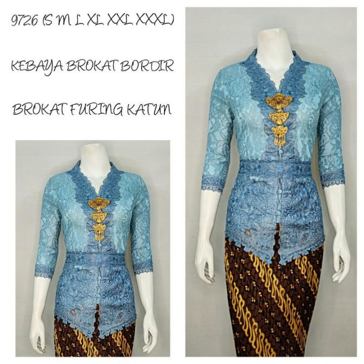 KEBAYA%20BROKAT%20BORDIR%20ENCIM%20MODERN%20LENGAN%207/8%20Furing%20Katun%20S%20M%20L%20XL%20XXL%20XXXL%20-%20Image%203