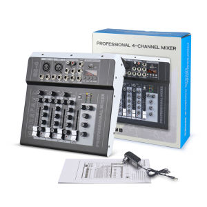 Professional GS-4 Audio Mixer USB 4 Channel Mixer with Bluetooth KTV Amplifier Recording Function