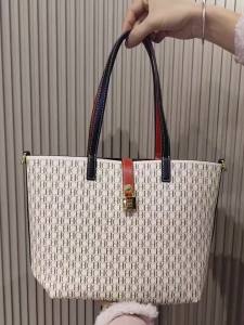 CH 2Pcs/Set Women Tote Bag Luxury Designer Monogram Print Large Capacity Shoulder Bag Office Commuter Handbag With Small Pouch2026