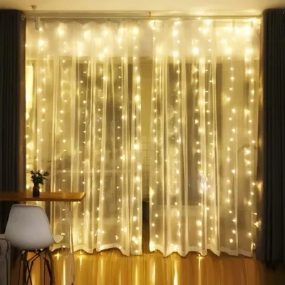 LED Tumblr Light Tirai 3x3 Waterfall Lampu Natal Tirai Panjang 3 x 3 meter LED Long Curtain Gorden Light