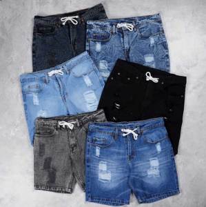 Celana Jeans Sobek Pendek No Stretch Distro Dewasa Casual Diatas Lutut