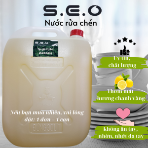 30Kg Nước rửa chén bát đậm đặc chuyên dụng nhà hàng quán ăn - S.E.O - Hương chanh vàng tươi - Không nhờn nhớt tay