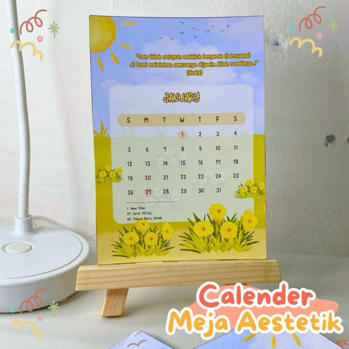  WORDGIFT Kalender Dekorasi 2025 (Ukuran A6 10,5x14,8 cm) Model Easel Motiv 