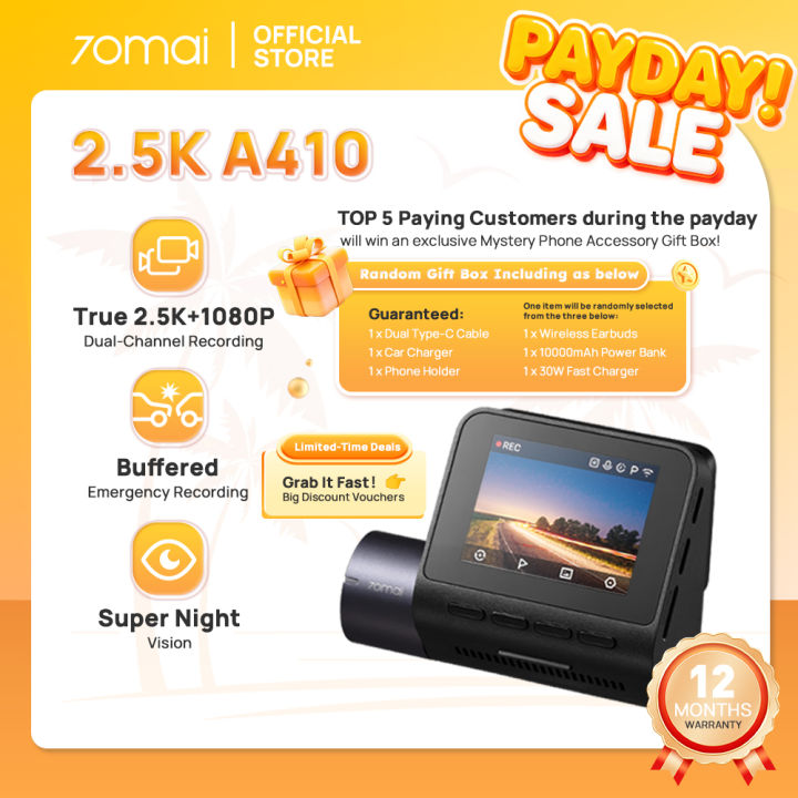🔥2026 New FREE 128GB🔥70mai A410 Dashcam | 2.5K Resolution | HDR | Built ...
