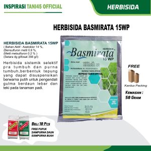 [ COD ] Basmirata 15WP Herbisida Pembasmi Gulma Pengganggu Tanaman Padi/Basmirata Kemasan 50 gram/Herbisida Basmirata 15 WP Kemasan 50 gram/Basmirata 15 WP kemasan 50 gram/Obat Pertanian Basmirata  15 WP Kemasan 50 gram