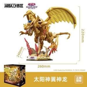 【AREAX Yu-Gi-Oh! Authorized Black Magician Building Blocks】Genuine glowing base / compatible LEGO / movable joints/Egyptian God/Blue-Eyes White Dragon