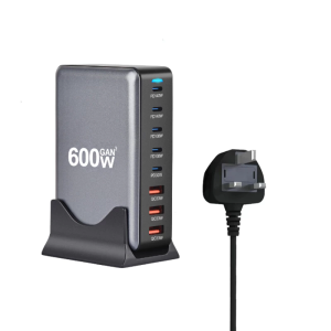 GAN 600W Gallium Nitride Charger Desktop PD3.1 Charger 3A5C with Base Singapore plug Detachable Base