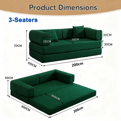 NLS Minimum lipat ganda sofa tidur 3 kursi vakum bahan anti bau lipat sofa lunak untuk ruang tamu sempit multifungsi balkon