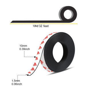 10Meters/roll Strong Flexible Magnet Strip Self Adhesive Magnetic Tape Rubber Magnet Tape Lenght 39.37inch
