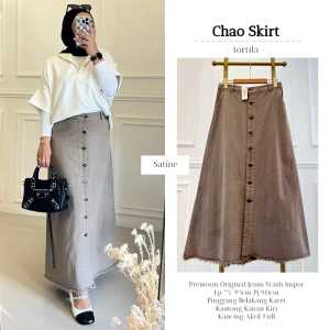 Rok jeans panjang wanita kancing depan terbaru  rok jeans model bentuk A  rok jeans skrit