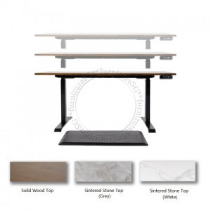 Ergonomic Adjustable Standing Desk with Solid Wood/Sintered Stone Top (120/150/180cm) - Modern Home Office Furniture