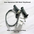 PAKET GAS SPONTAN MINI RM + KABEL SERAT 190 CM + SET KIRI KANAN HAND GRIP QUALITY ORIGINAL GAS SPONTAN RM MINI FREE BAUT UNIVERSAL MATIC BEBEK JUPITER MX BEAT VARIO FINO LEXI GENIO NMAX PCX FZR MIO SCOOPY VEGA GAS KABEL GAS SPONTAN GAGANG MOTOR. 
