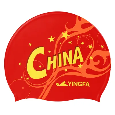 【YINGFA】Printed Silicone Swimming Cap High Toughness Universal Swimming Cap Professional Watersport Hat Suitable For Men And Women With Medium To Long Hair