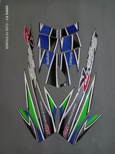 STRIPING STIKER & STICKER LIS BODY SCOTLET MOTOR SHOGUN R 110 TAHUN 2003 BIRU