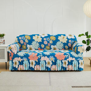 1/2/3/4 Seater Cover Elastic Sofa Cover with Skirt Universal Removable Sofa Protector