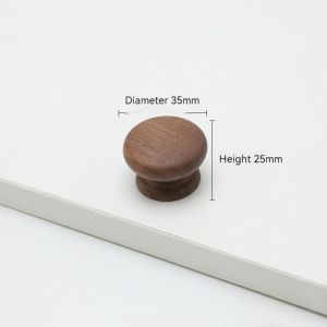 Wooden Handle Cabinet Wardrobe Door Handle Beech Wood Black Walnut Drawer Knob And Handle Original Wood Solid Wood Small Handle