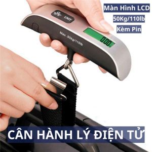 Cân Điện Tử Cầm Tay Màn Hình LCD 50Kg/110lb Kèm Pin Cân Treo Điện Tử Dùng Cân Hành Lý Đồ Vật
