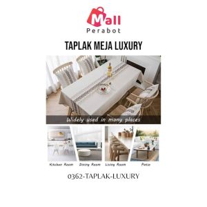 Mall Perabot | Taplak Meja Makan 180 x 140 Luxury Modern | Table Cloth PVC Waterproof Alas Meja Tamu Tahan Air Premium