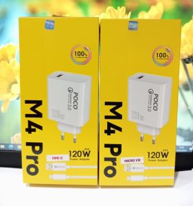 Charger POC0 M4 PRO 120W Power Adapter Quick Charge 3.0 Support Fast Charging
