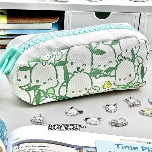 Dreamo Sanrio Kawaii Pochacco Pencil Case Cartoon Anime  Pencil Box Large Zipper Pencil Bag Student Stationery Storage Bag Canvas Large Capacity 帕恰狗印花大拉链笔袋