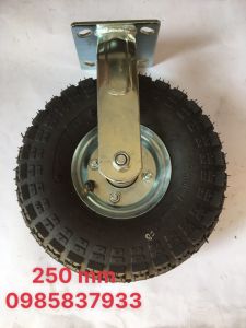 Bánh xe hơi 250 mm cố định dùng lắp xe đẩy hàng nhẹ nhàng êm ái tại Máy NTT