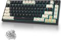 400PRO 75% Wireless Creamy Mechanical Keyboard Black, Gasket Hot Swappable RGB Gaming Keyboard, Bluetooth/2.4GHz/USB-C Thocky Keyboard with Pre-lubed Cream Grey Switches (82 Black). 