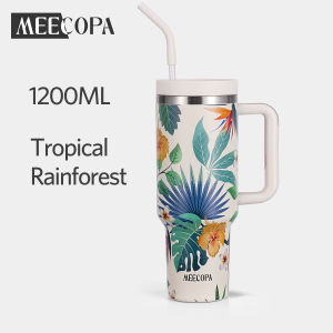 MEECOPA 1200ML Multipurpose Tumbler Tropical Rainforest Print luminous Creative Design Car Cup Large Capacity Stainless